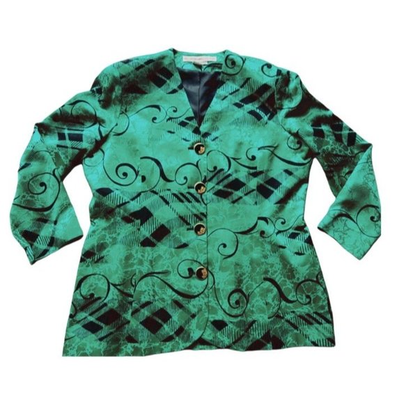 VTG ANNE CRIMMINS for UMI COLLECTIONS Blazer 100% Silk Fully Lined - Wms 16 - Picture 6 of 9